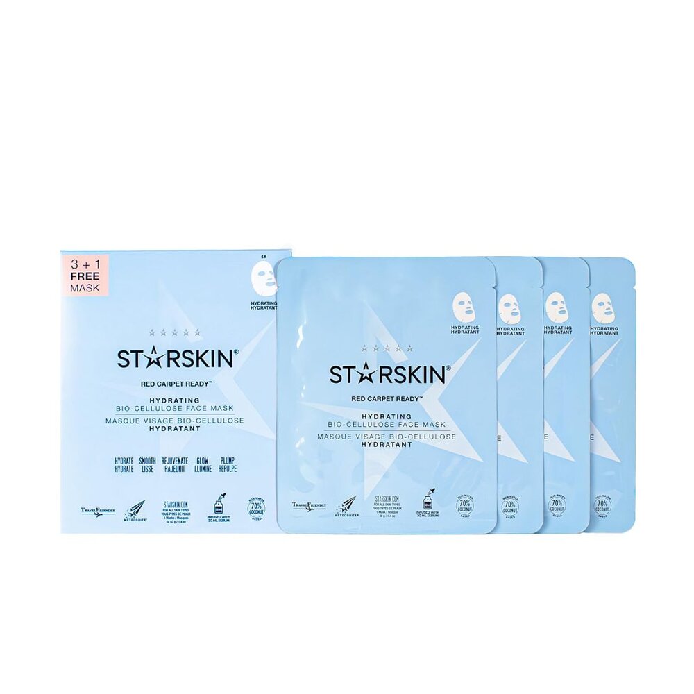 STARSKIN Red Carpet Ready Bio-Cellulose Face Mask – 4 Pack